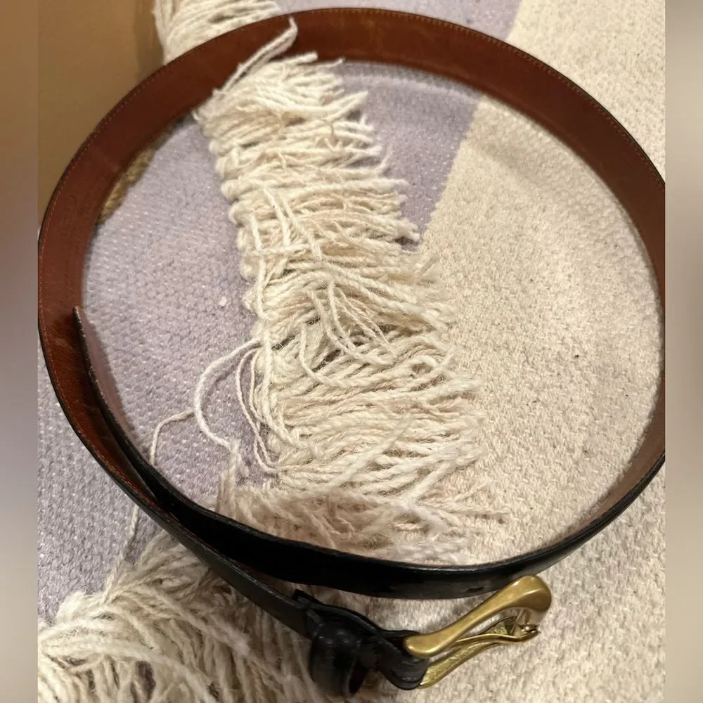 Coach Black and Brown Leather Belt 34